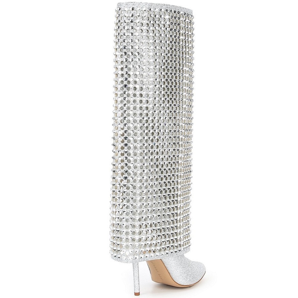 Gianni Bini Silver Crystal Heeled Boots NWT SIZE 8 - Picture 16 of 16